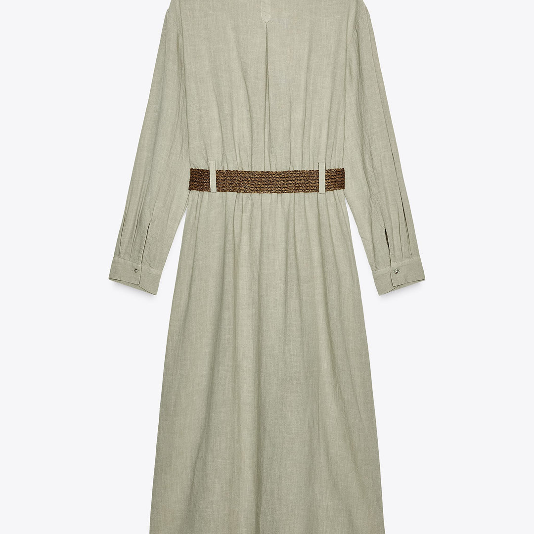 Moudda ZARA - Robe Midi Chemisier - Ramio/Tencel & Ceinture - Tunisie 2