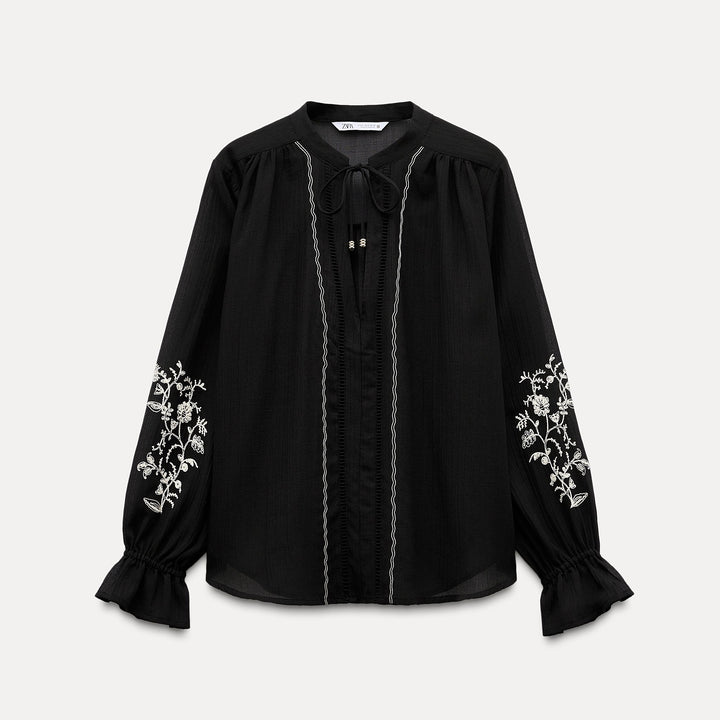 Moudda ZARA - Chemise à Manches Brodées - Tunisie 1