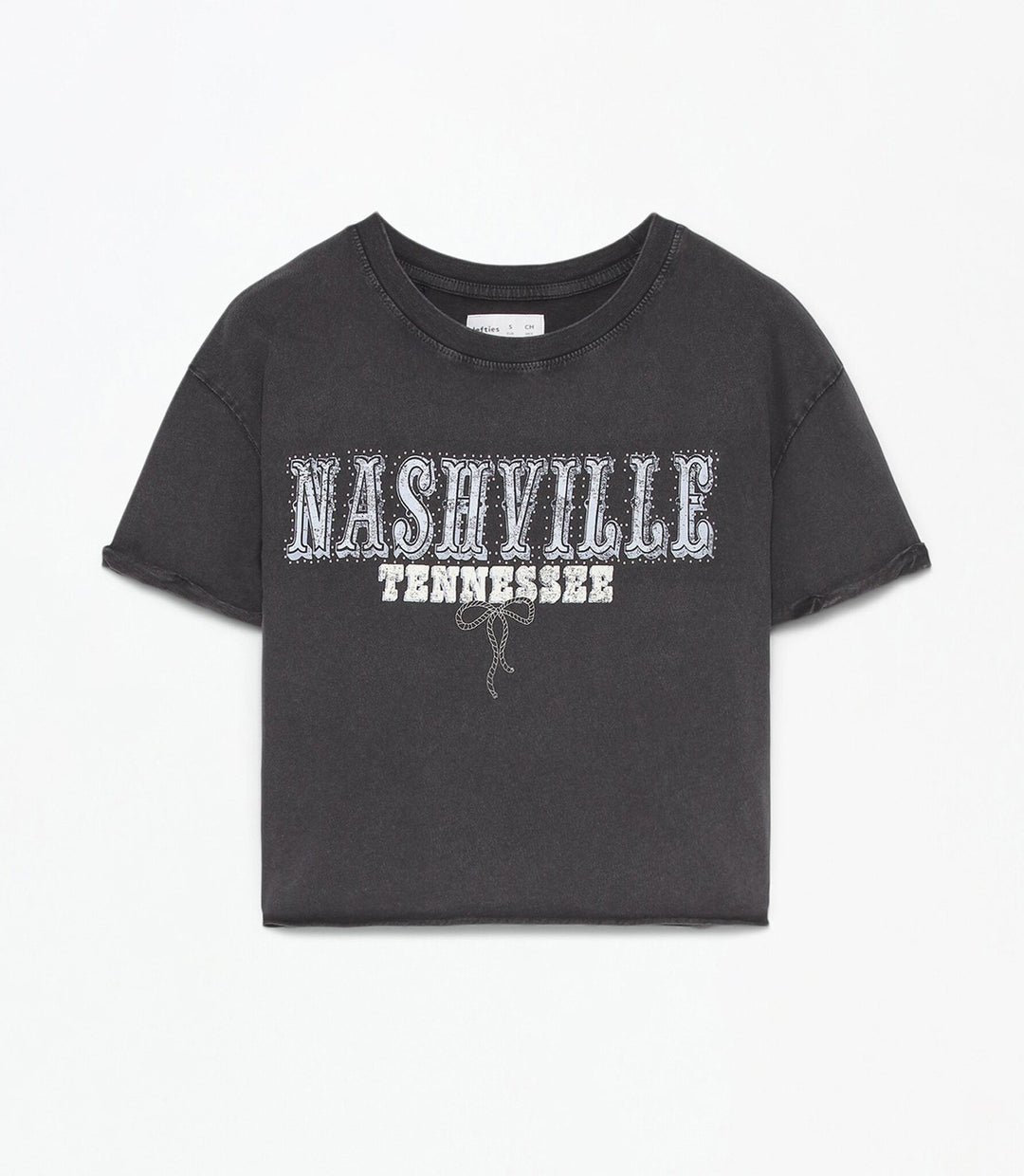 Moudda Lefties - T-Shirt Jersey - Acid Wash Imprimé Fille D4 - Tunisie 1