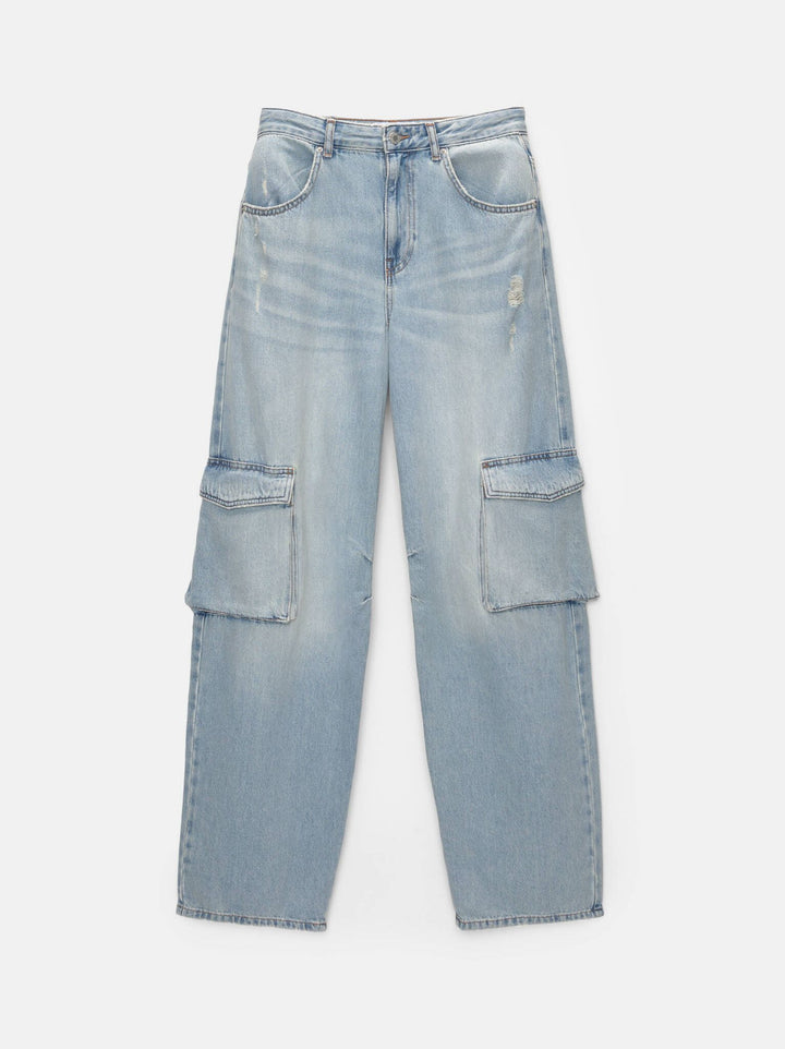 Moudda PULL & BEAR - Pantalon Denim Cargo Ballon - Tunisie 7