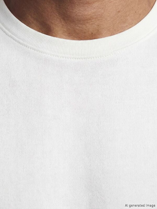 Moudda LC Waikiki - T-shirt manches courtes en jersey pour Homme couleur Crème - Tunisie 3