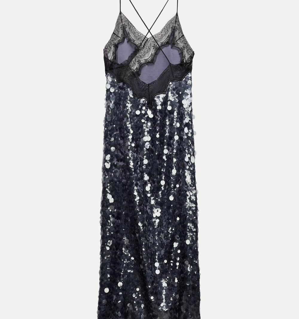 Moudda ZARA - Robe pailletée combinée dentelle - Tunisie 2