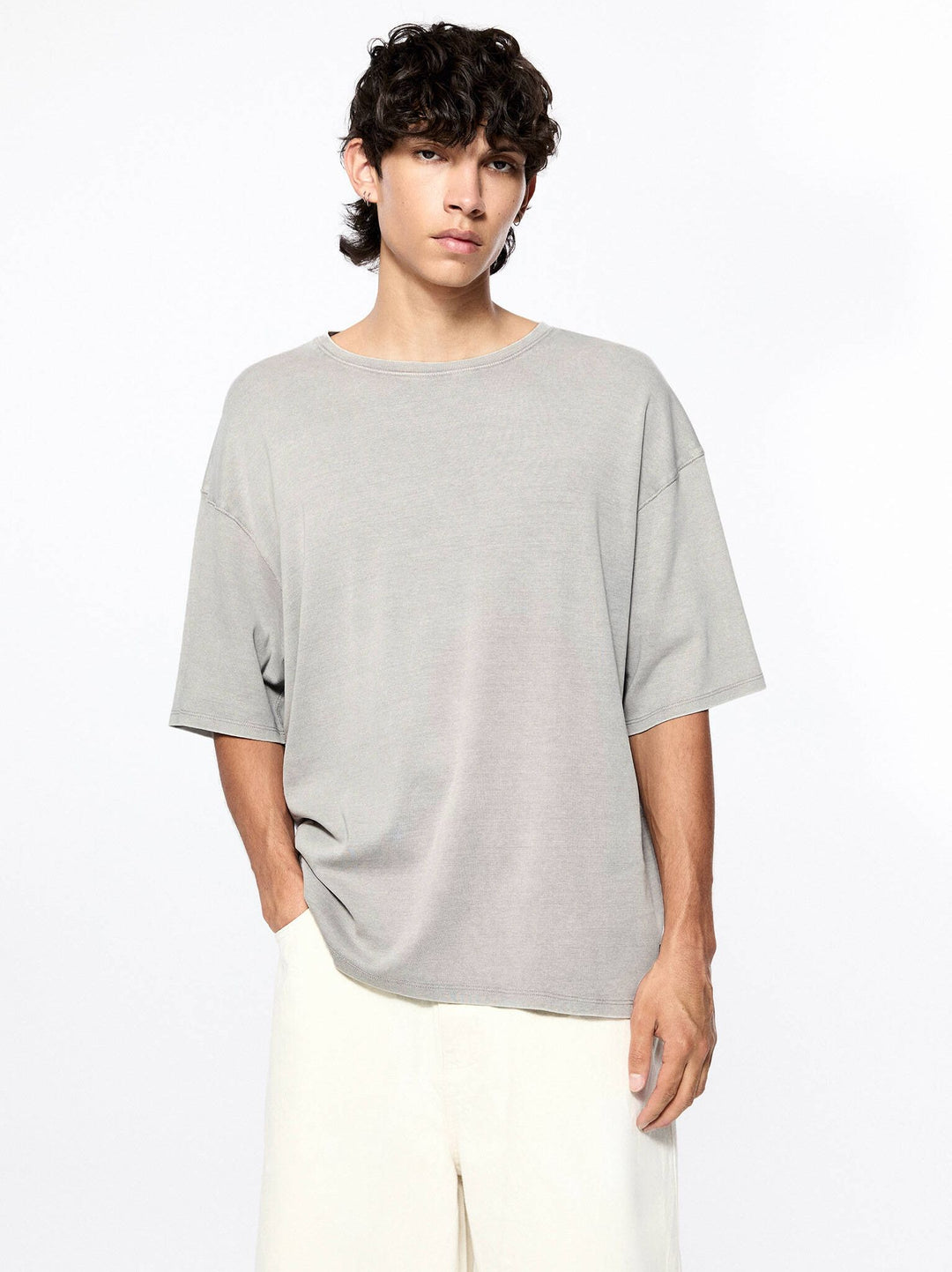Moudda PULL & BEAR - T-Shirt Demi-Manches Interlock Lavé - Tunisie 5