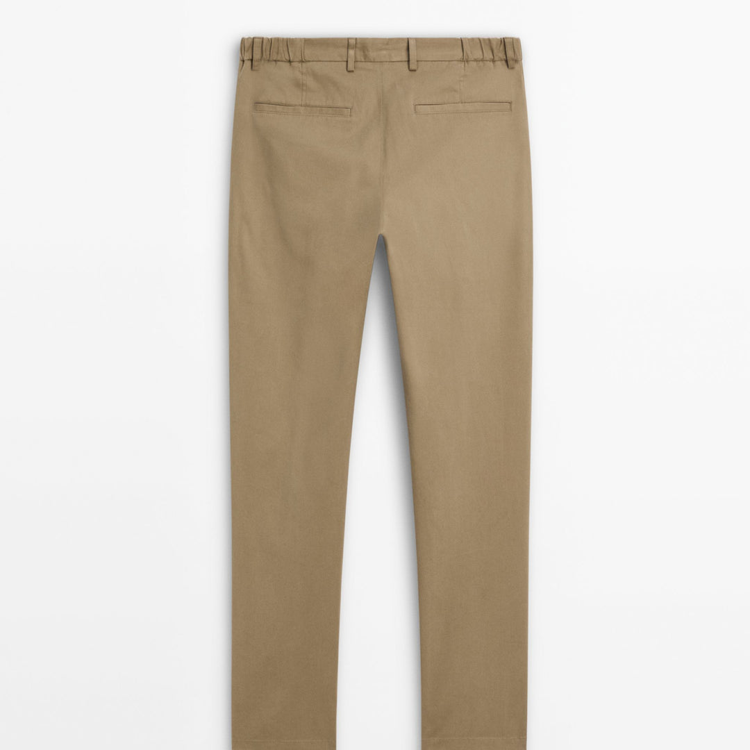 Moudda Massimo Dutti - Pantalon sergé brossé détail taille coupe fuselée - Tunisie 5