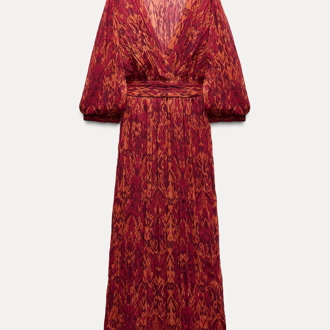 Moudda ZARA - Robe mi-longue imprimée ikat bicolore - Tunisie 2