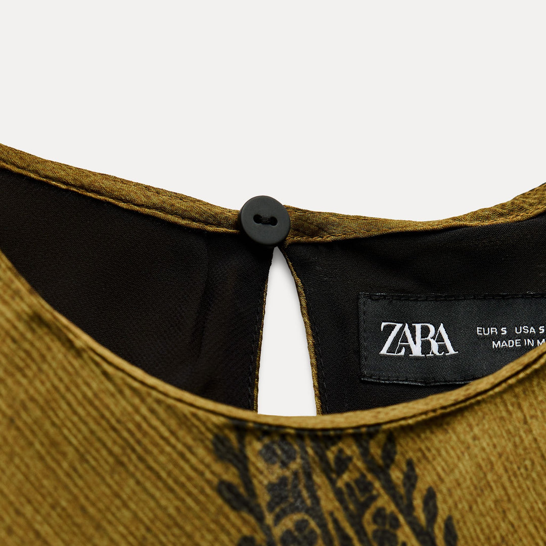 Moudda ZARA - Robe mi-longue manches tombantes imprimée cachemire - Tunisie 3