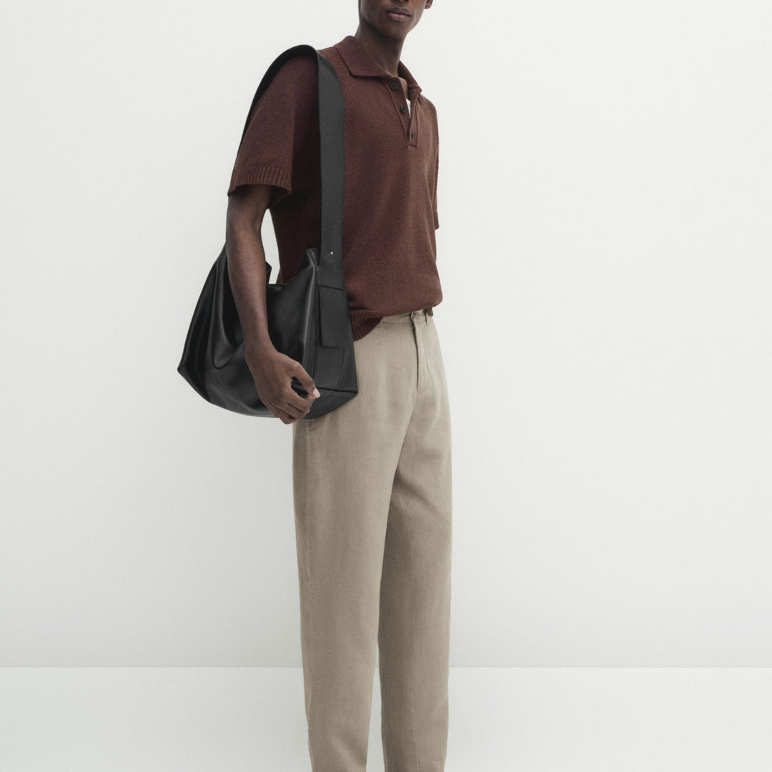 Moudda Massimo Dutti - Pantalon 100 % lin sophistiqué fuselé - Tunisie 7
