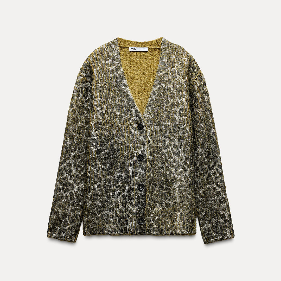 Moudda ZARA - Veste oversized effet métallisé imprimé animalier - Tunisie 1