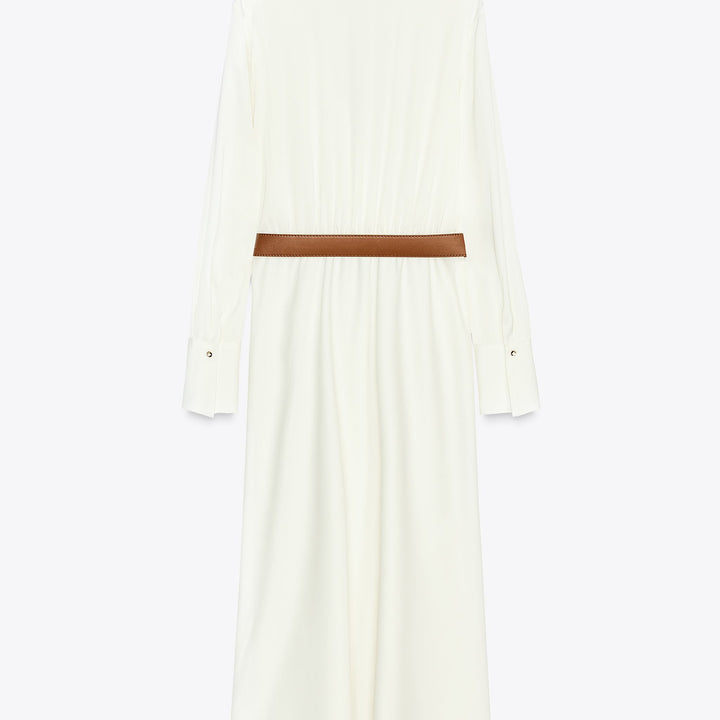 Moudda ZARA - Robe Midi Satin - Encolure Croisée & Détail Ceinture - Tunisie 2
