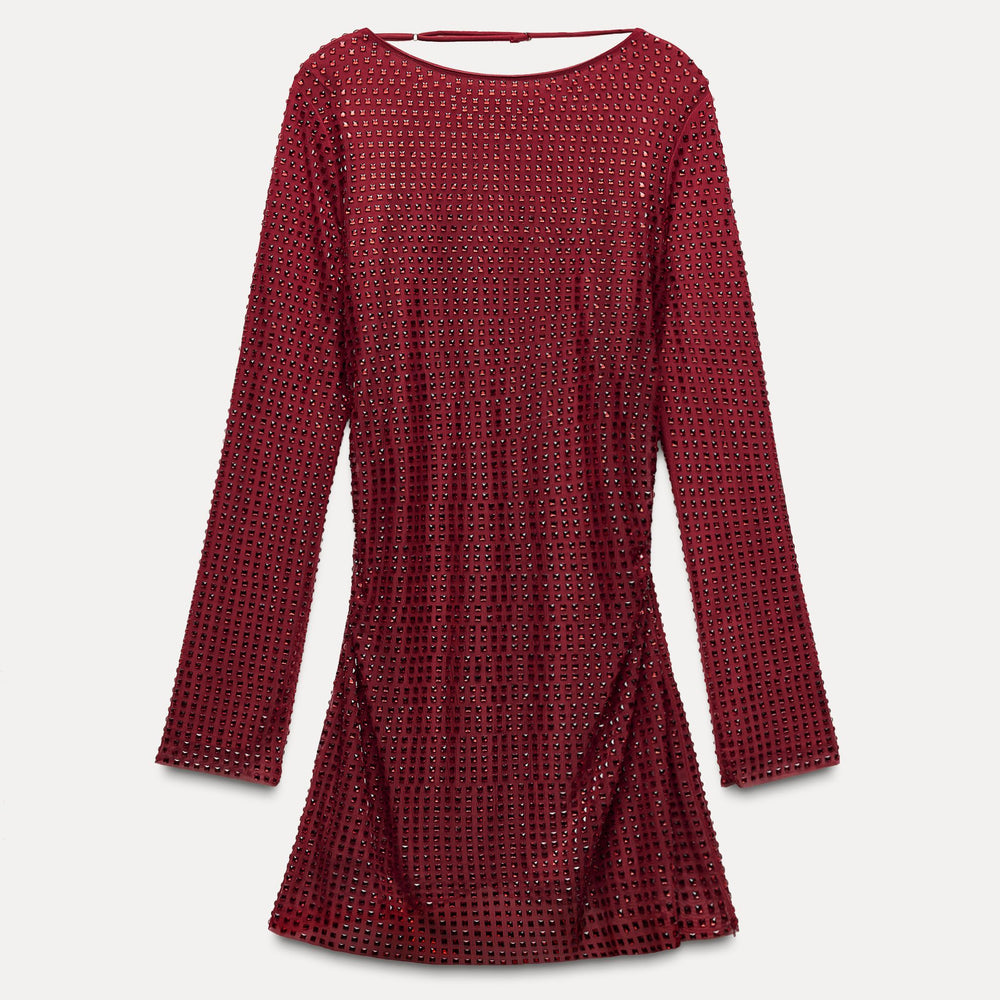 Moudda ZARA - Robe courte en mesh, strass, manches longues - Tunisie 2