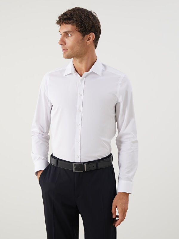 Moudda LC Waikiki - Chemise tissée manches longues Homme Buxe blanc - Tunisie 1