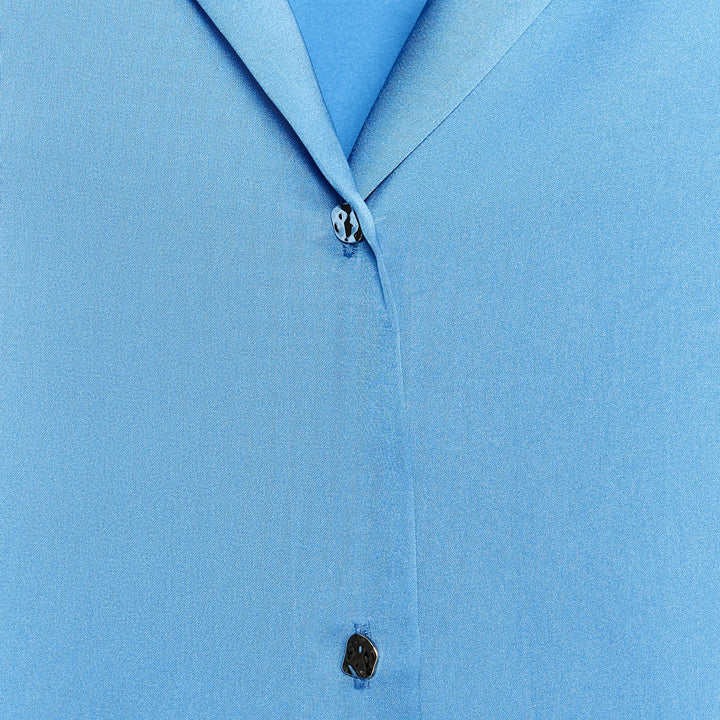 Moudda ZARA - Chemise Satin - Encolure Forcée & Bouton Doré - Tunisie 3