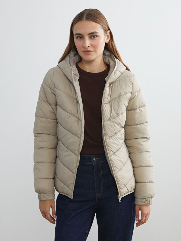 Moudda LC Waikiki - Manteau matelassé léger Femme Beige - Tunisie 1