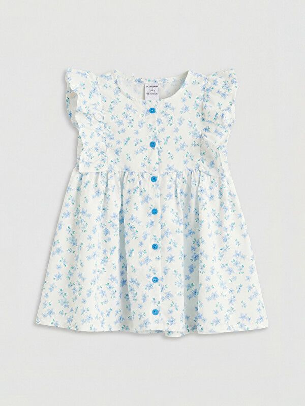 Moudda LC Waikiki - Robe manches courtes en tissu pour Fille couleur Blanc imprimé - Tunisie 1