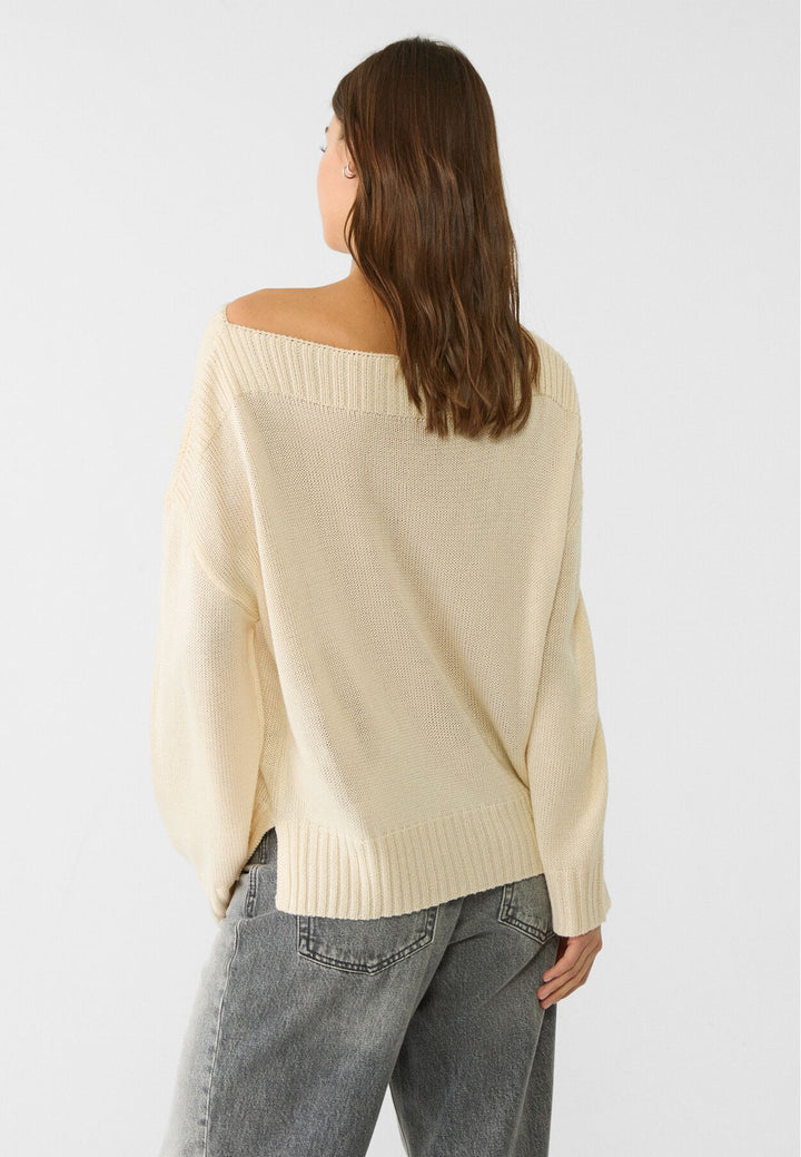 Moudda STRADIVARIUS - Pull en Maille Encolure Bateau Rib - Tunisie 5