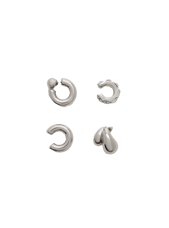 Moudda STRADIVARIUS - Lot de 4 Boucles d'Oreilles Ear Cuff Volume Strass - Tunisie 3