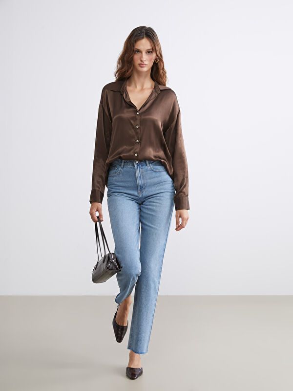 Moudda LC Waikiki - Pantalon jean tissé basique Femme Rodéo mid indigo - Tunisie 1