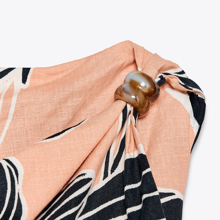 Moudda ZARA - Robe Mini Asymétrique - Lin Stretch & Maxi Imprimé Floral - Tunisie 3