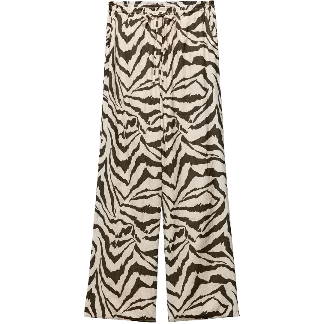 Moudda ZARA - Pantalon fluide structuré imprimé zèbre taille élastique - Tunisie 3