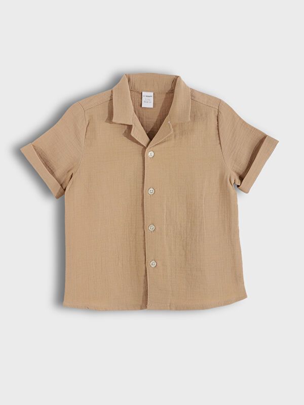 Moudda LC Waikiki - Ensemble tissé manches courtes Garçon Beige - Tunisie 2