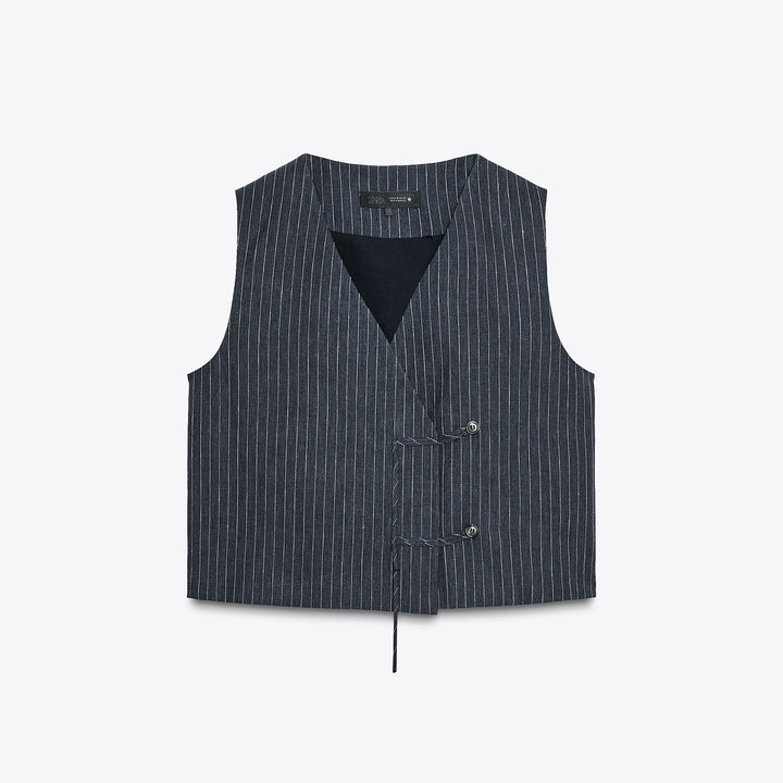 Moudda ZARA - Gilet Lin/Coton - Rayures & Alamars - Tunisie 1