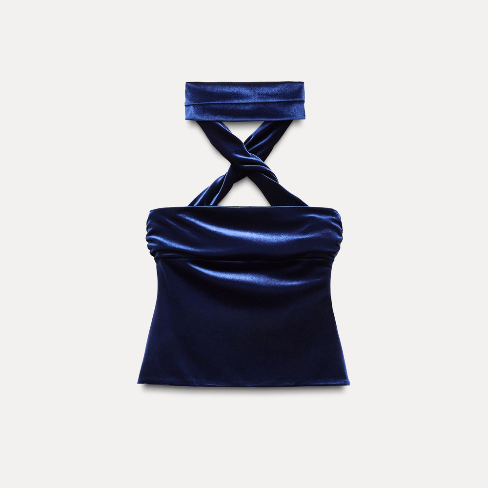 Moudda ZARA - Top velours élastique col bateau dos croisé - Tunisie 2