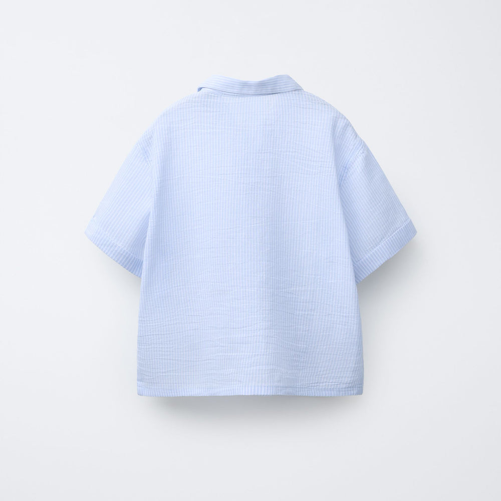 Moudda ZARA - Chemise Enfant - Rayure Bleue Basique - Tunisie 2