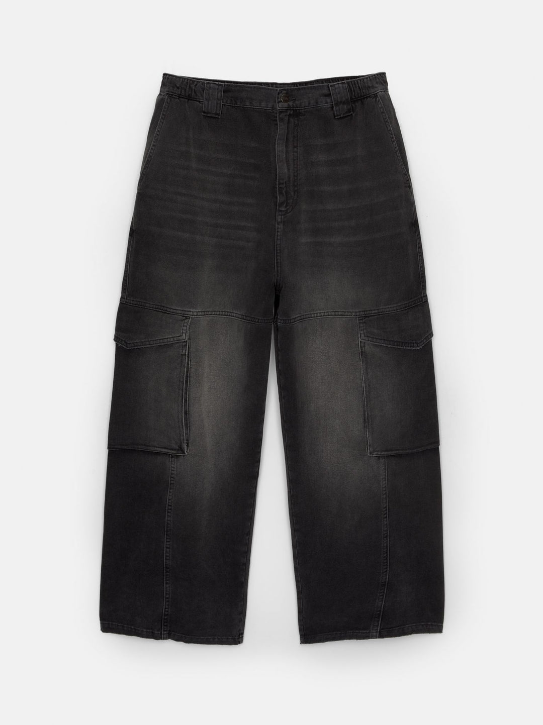 Moudda PULL & BEAR - Pantalon Denim Cargo Superbaggy Ceinture Élastique - Tunisie 1