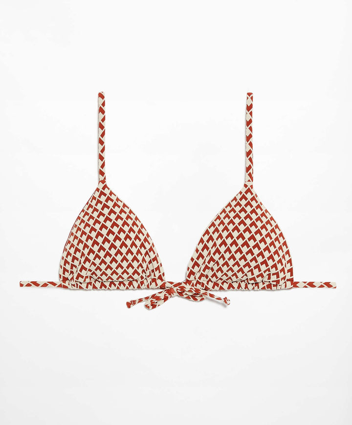 Moudda Oysho - Culotte Triangle Extra Sans Armatures Jacquard Géométrique Orange - Tunisie 7