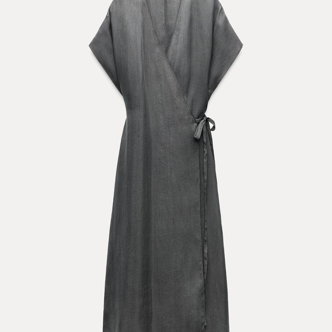 Moudda ZARA - Robe mi-longue ceinturée manches japonaises - Tunisie 1