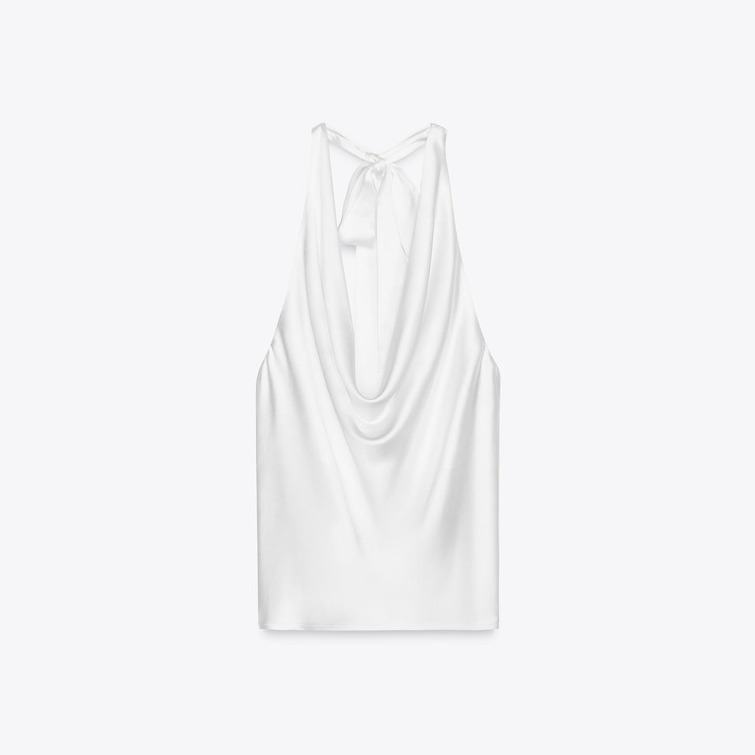 Moudda ZARA - Top Satiné Halter - Nœud Dos - Tunisie 1