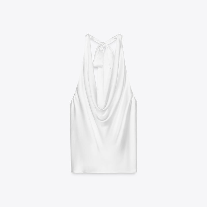 Moudda ZARA - Top Satiné Halter - Nœud Dos - Tunisie 1