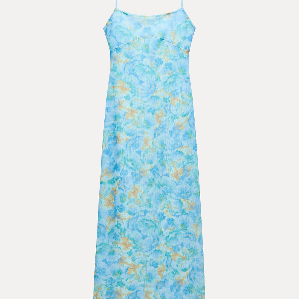 Moudda ZARA - Robe Longue à Bretelles Tulle Imprimé - Tunisie 2