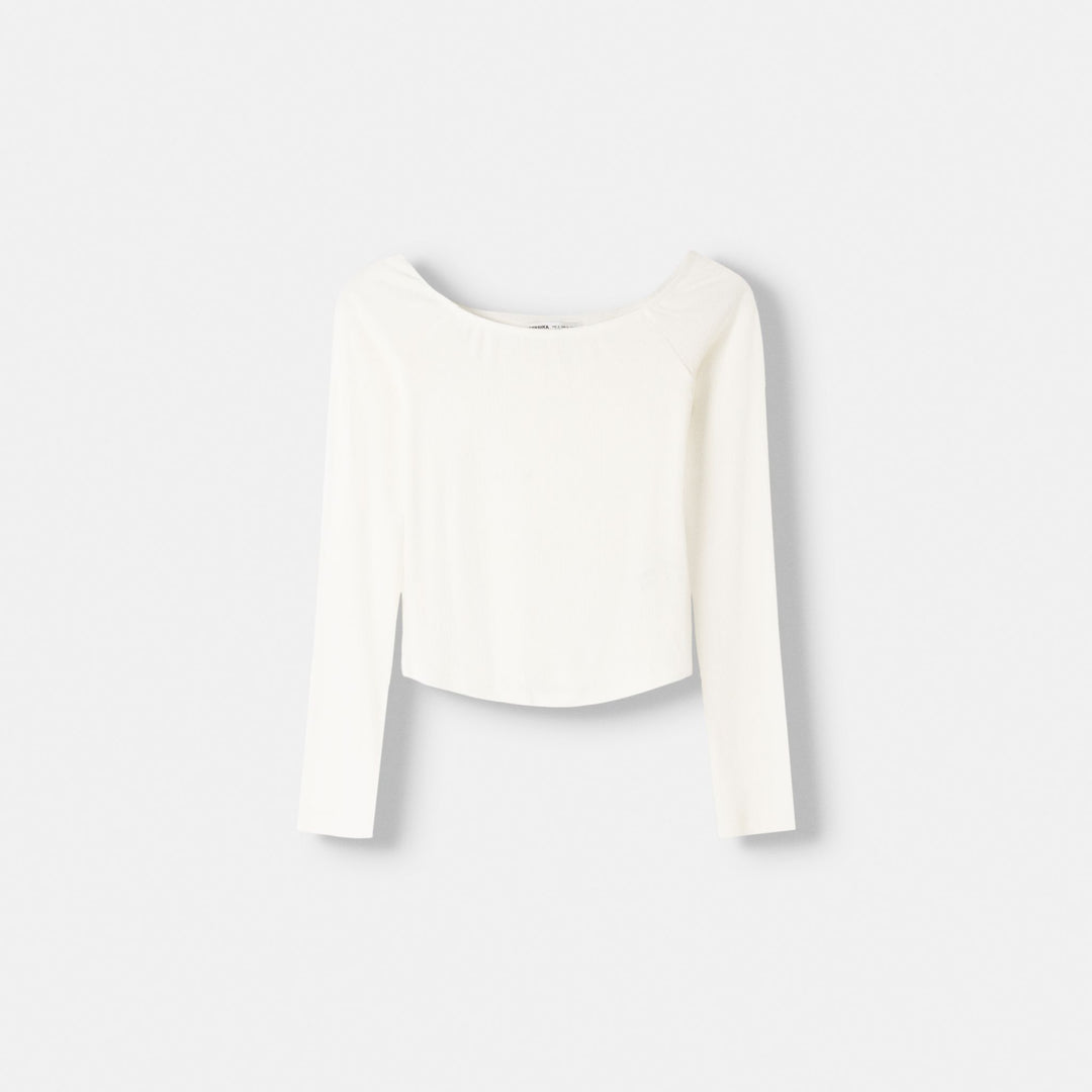 Moudda BERSHKA - T-shirt manches longues style Bardot - Tunisie 2