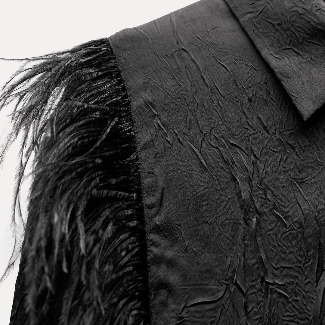 Moudda ZARA - Chemise manches longues tissu froissé fantaisie plumes - Tunisie 1