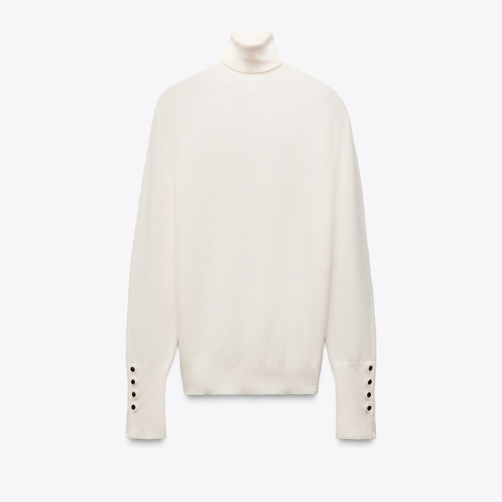 Moudda ZARA - Pull Basic - Col Cyrène & Bouton Doré Poignet - Tunisie 1