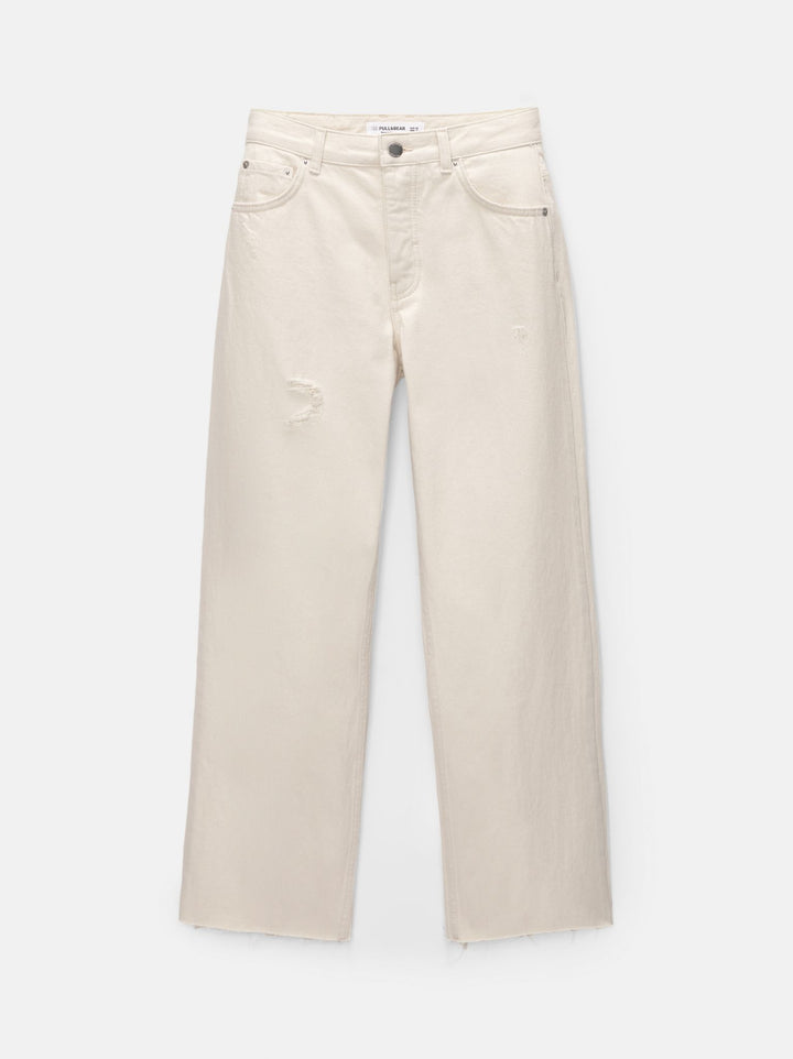 Moudda PULL & BEAR - Pantalon Denim Droit Taille Moyenne Cheville - Tunisie 5
