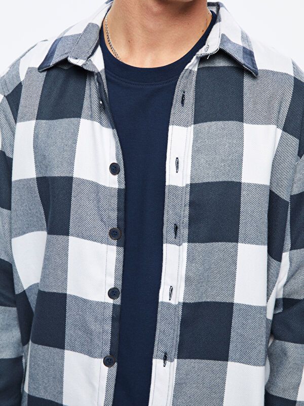 Moudda LC Waikiki - Chemise tissée manches longues Homme A carreaux bleus - Tunisie 3