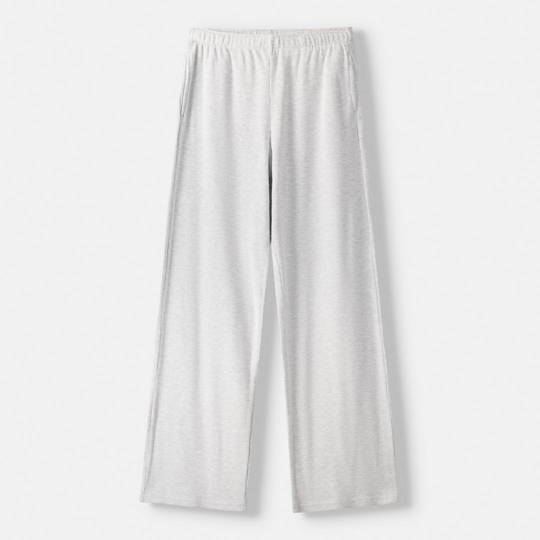 Moudda BERSHKA - Gris Vigo – pantalon circulaire structure gaufre - Tunisie 1