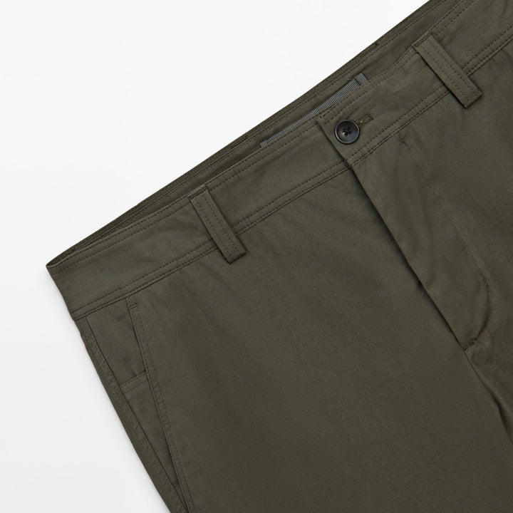 Moudda Massimo Dutti - Pantalon 100% coton sergé léger coupe fuselée - Tunisie 4