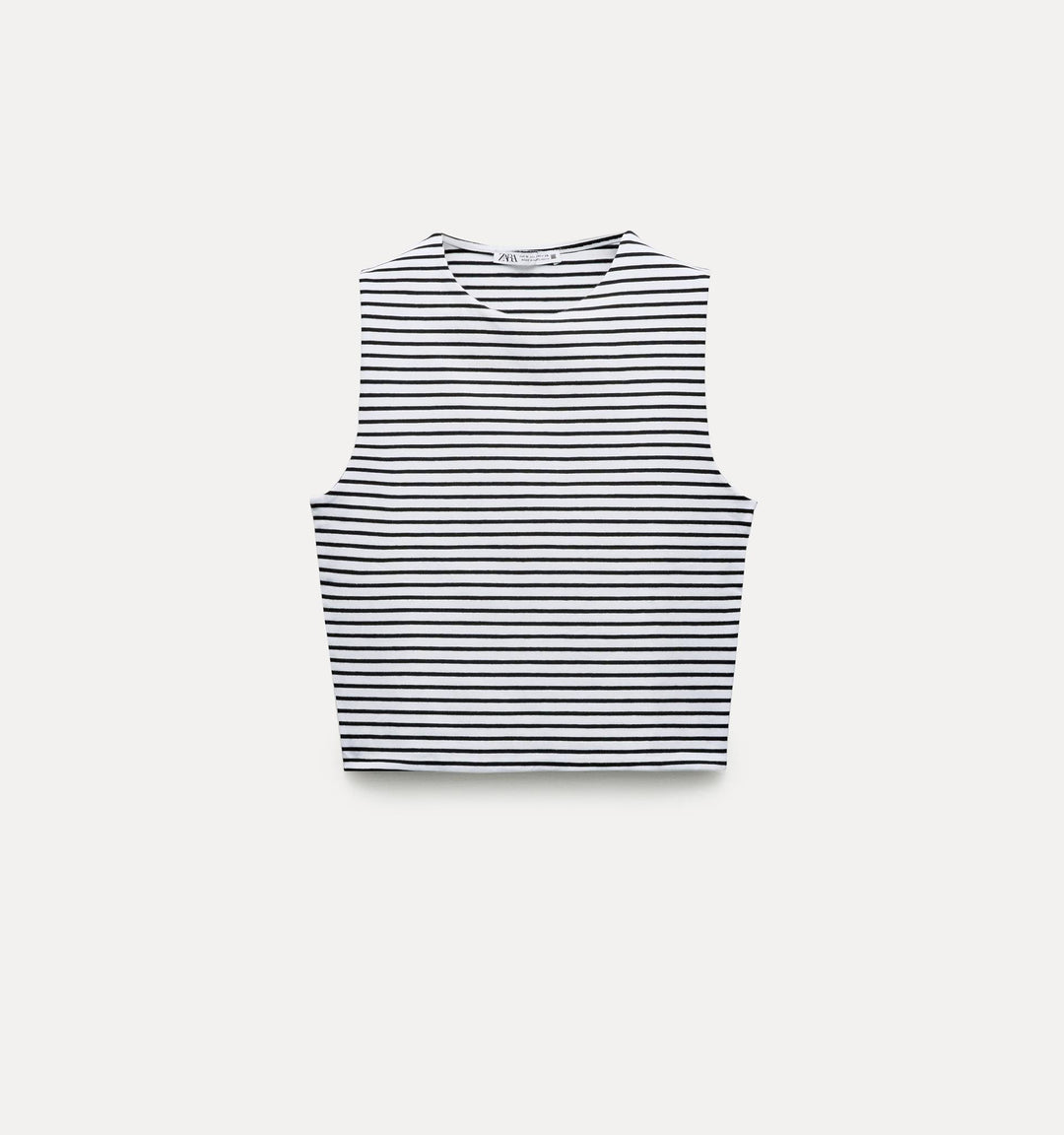 Moudda ZARA - T-shirt coton élasthanne, col rond, court, manches courtes - Tunisie 3
