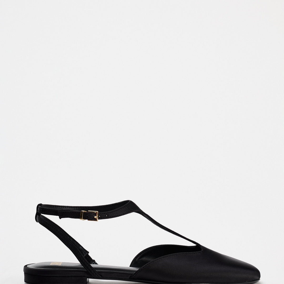 Moudda ZARA - Chaussures plates T-bar satin - Tunisie 1
