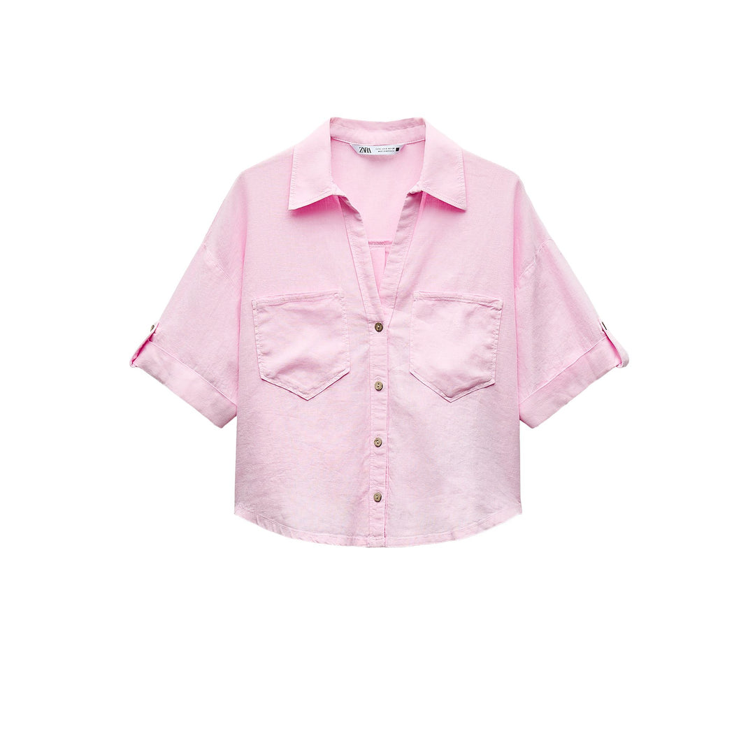 Moudda ZARA - Chemise Lin et Viscose Manches Courtes - Tunisie 5