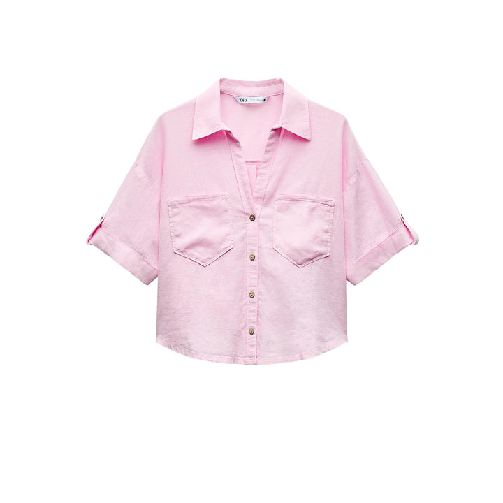 Moudda ZARA - Chemise Lin et Viscose Manches Courtes - Tunisie 5