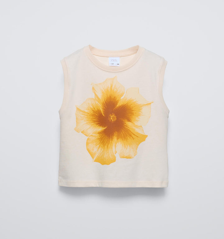 Moudda ZARA - T-shirt imprimé photo florale jaune - Tunisie 2
