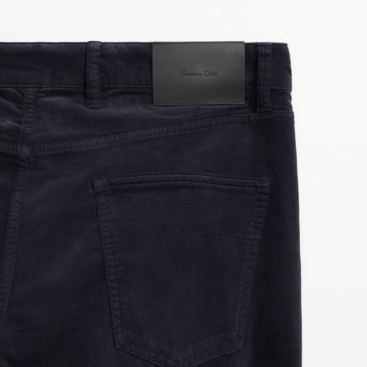 Moudda Massimo Dutti - Pantalon jean velours côtelé diagonal coupe slim - Tunisie 5