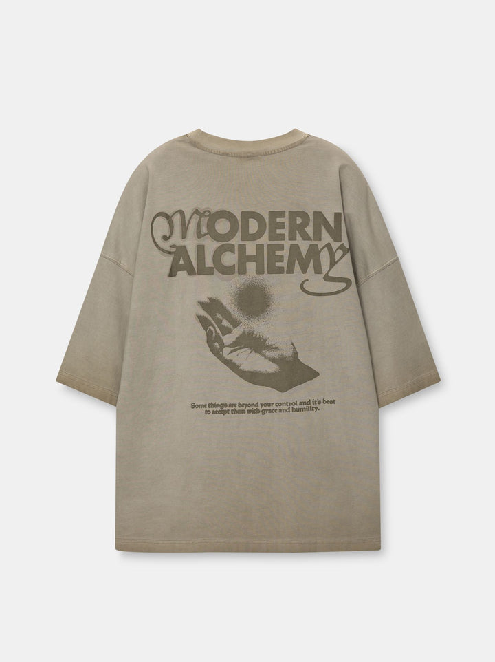 Moudda PULL & BEAR - T-Shirt Demi-Manches Oil Wash Imprimé Boxy Fit Arena - Tunisie 1