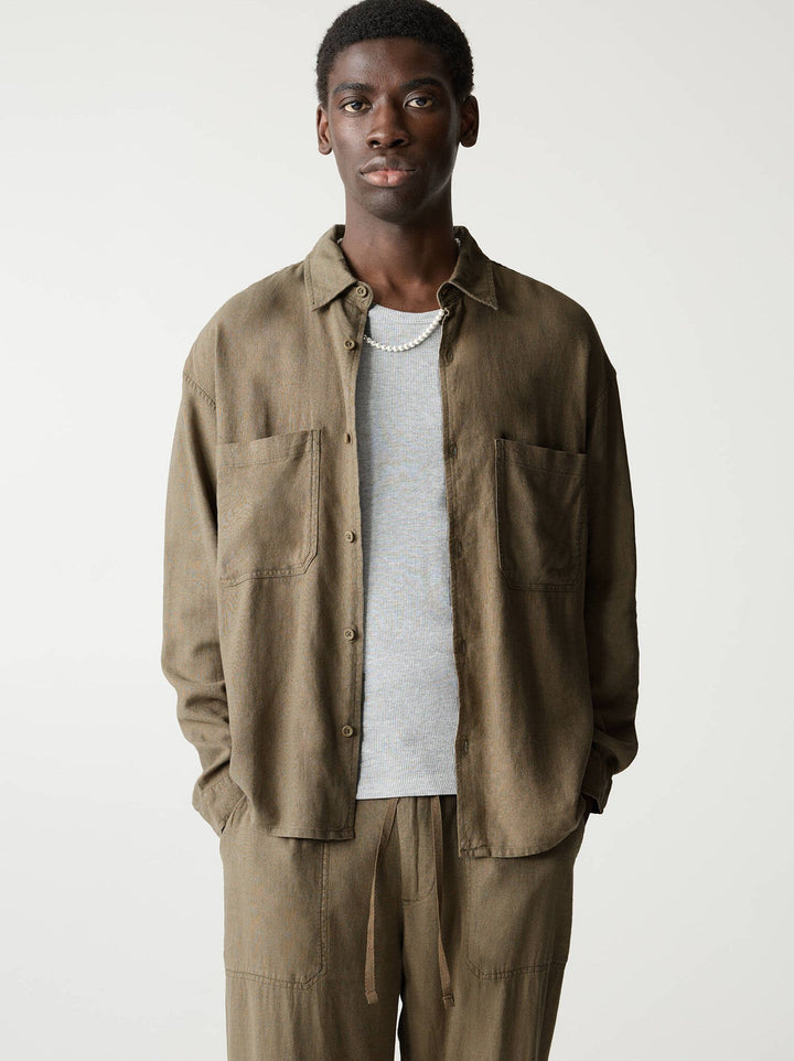 Moudda PULL & BEAR - Chemise Basique - Poche & Lin/Viscose - Tunisie 2