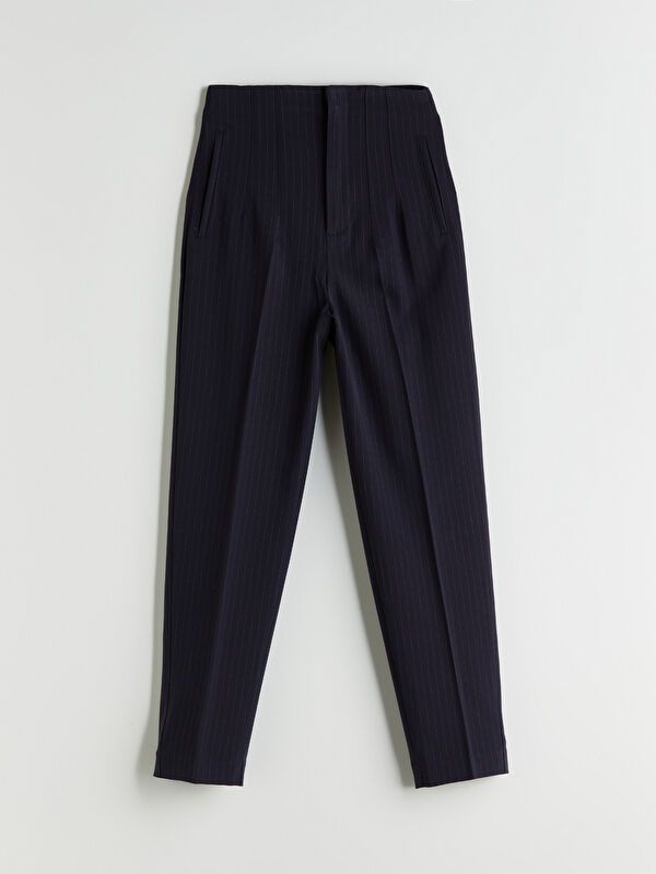 Moudda LC Waikiki - Pantalon tissé moyen Femme Rayures marine - Tunisie 1