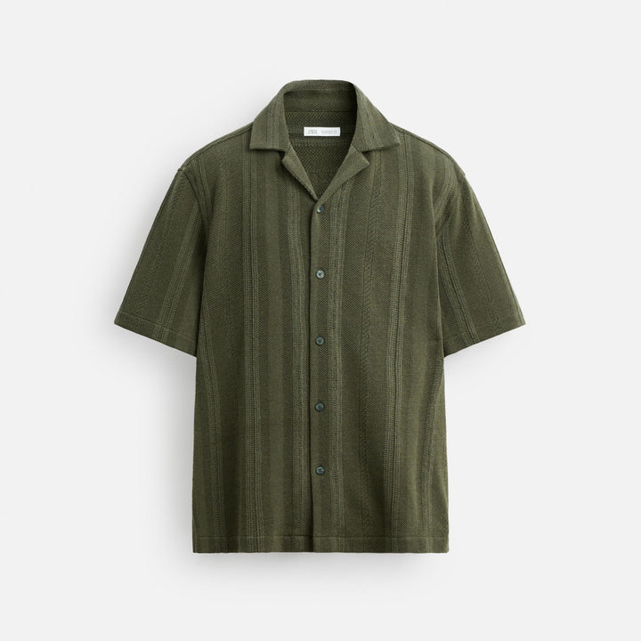 Moudda ZARA - Chemise - Col Bowling & Jacquard Structuré - Tunisie 1
